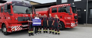 Sæby Brandmandsforening modtog donation på 15.000 kr