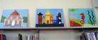 Billedkunstskolen for børn udstiller på biblioteket