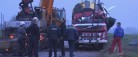 En betonkanon er væltet på Hørbyvej