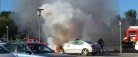 Personbil brød i brand ved<br> SuperBrugsen i Sæby