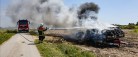 Brand i minilæsser og vogn i Dybvad