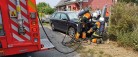 Førerløs Toyota i brand – fik hjemve