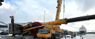 Mobilkran fra NH Løft væltede på havnen i Thyborøn