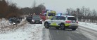 Færdselsuheld: Bil ligger på taget