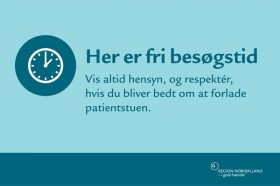 Fri besøgstids skilt