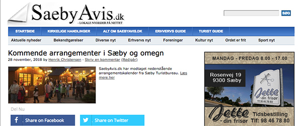 Aktivitetskalender på SaebyAvis.dk også i fremtiden! Aktivitetskalender på SaebyAvis.dk også i fremtiden!