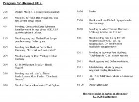 Program for efteråret 2019