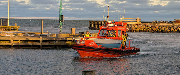 Sæby Redningsstation bjærgede jolle syd for Sæby