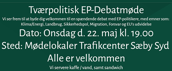 Tværpolitisk møde om EP-valget – mød 4 lokale kandidater Tværpolitisk møde om EP-valget – mød 4 lokale kandidater